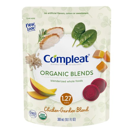 COMPLEAT Organic Blends Chicken-Garden Oral Supplement / Tube Feeding Formula , 10.1 oz. Pouch, PK 24 00043900479934
